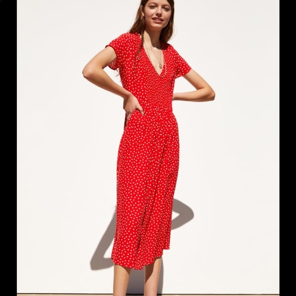 Zara Dresses & Skirts - Zara Red and White Polka Dot Dress ❤️
